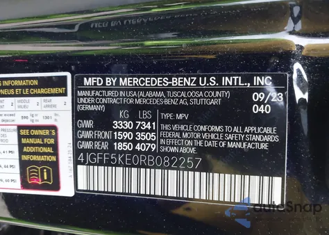 2024 Mercedes-Benz Gls 450 4Matic z USA, uszkodzony, nr VIN 4JGFF5KE0RB082257